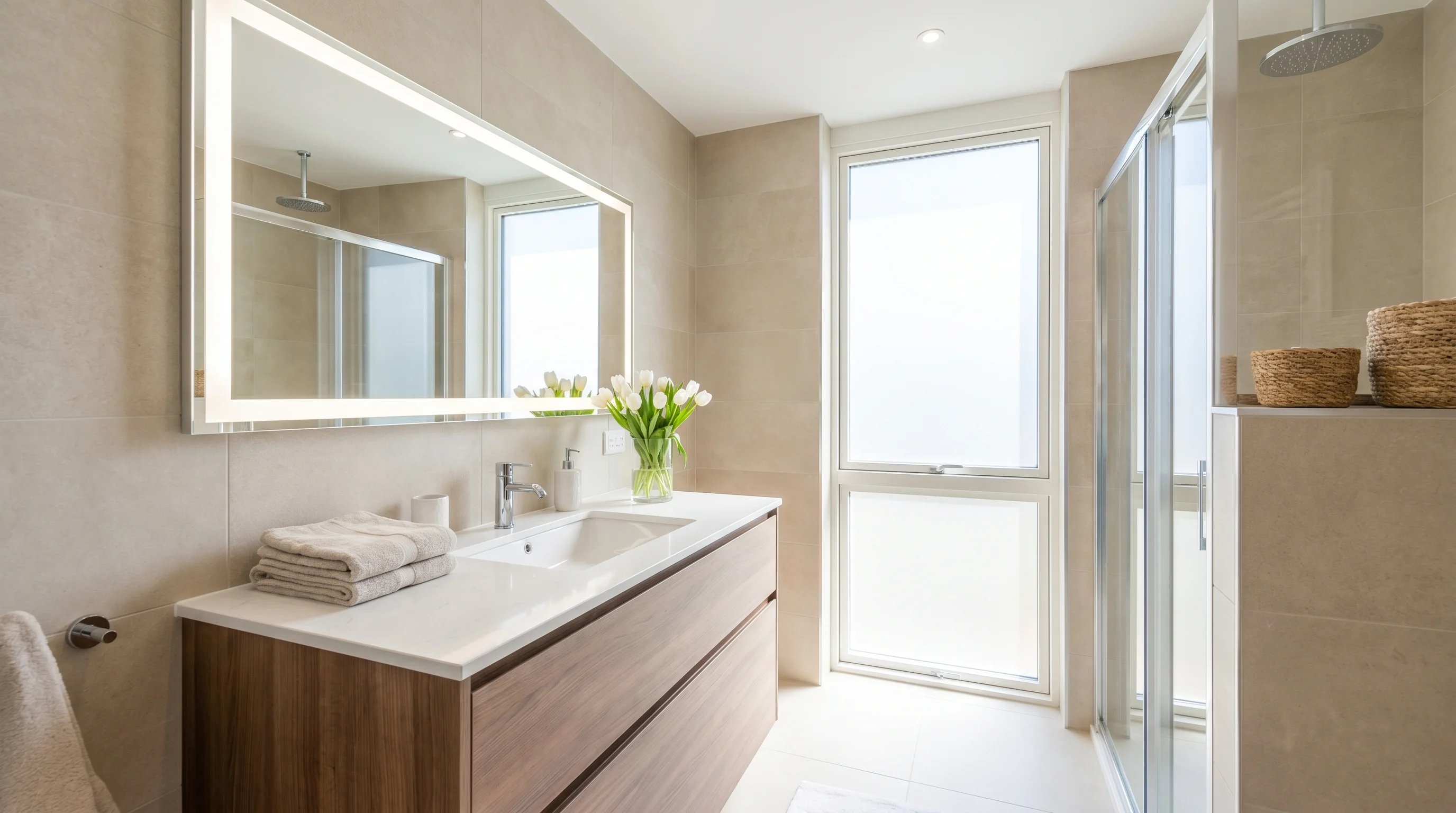 Bathroom Mirror Ideas Sized to Match Your Vanity